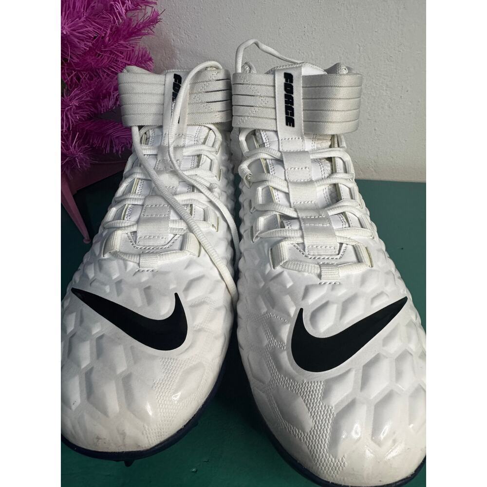 Nike Force Savage Shark 2 Football Cleats White/Navy | Men’s Size‎ 18